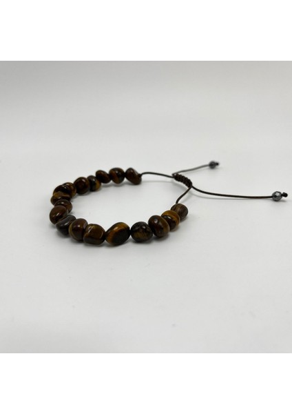 Kaplan Gözü Natural Kesim Makrome Doğal Taş Bileklik fiyatları