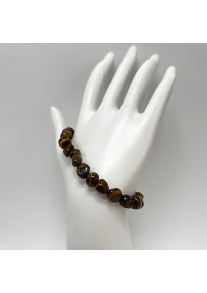 Kaplan Gözü Natural Kesim Makrome Doğal Taş Bileklik fırsatları