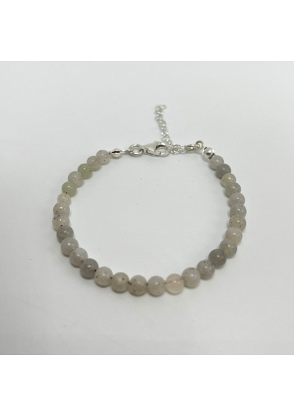 Labrodorit 4 mm 925 Ayar Gümüş Doğal Taş Bileklik Uzatma Zincirli fiyatları