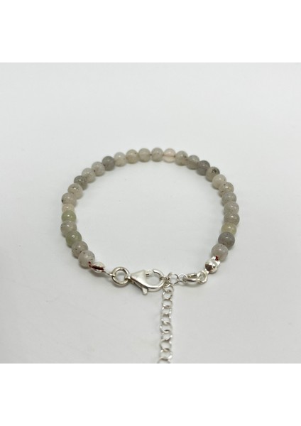 Labrodorit 4 mm 925 Ayar Gümüş Doğal Taş Bileklik Uzatma Zincirli modelleri