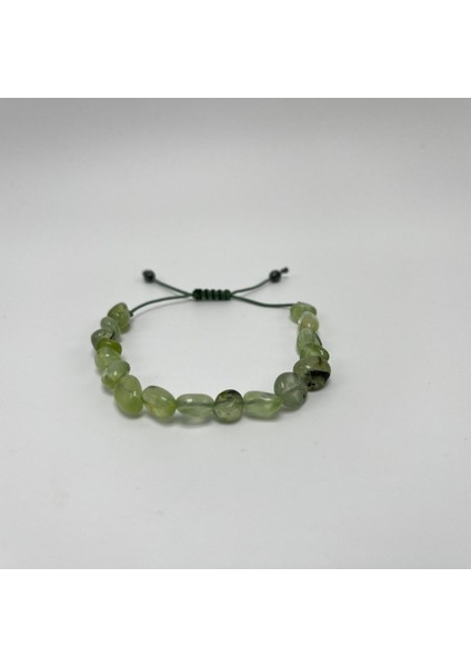 Prehnit Natural Kesim Makrome Doğal Taş Bileklik
