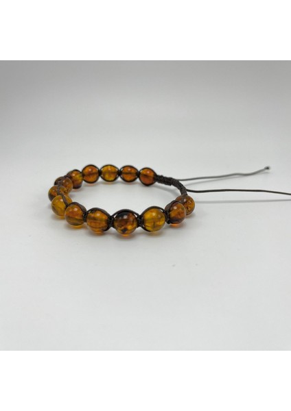 Yetişkin Damla Kehribar 8 mm Bileklik Makrome modelleri