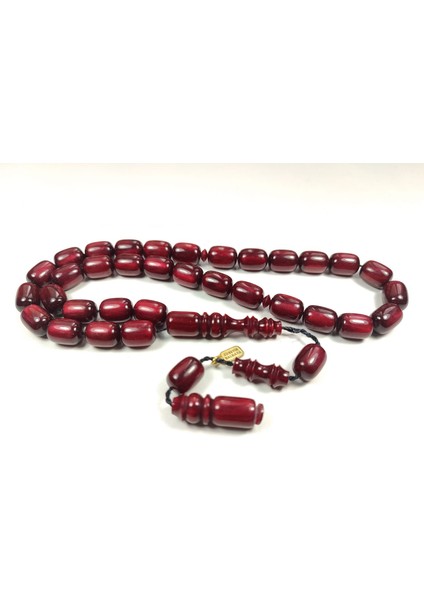 Halil Hilmi Usta Eseri Imzalı Sıkma Kehribar (Colorist) No 4133 Tesbih