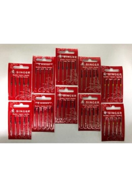 Tekno Trust Sınger Dikiş Makinası Iğnesi 2'şer Paket 5 Çeşit 10 Paket