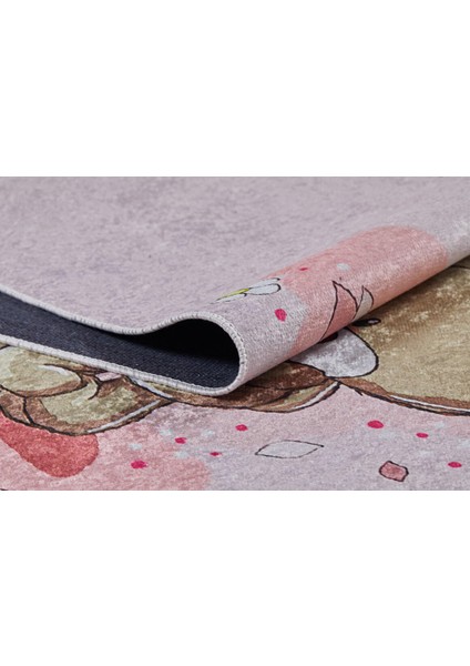 Çocuk Halısı ve Bebek Halısı Pembe Yıkanabilir Kaymaz Taban dijital BASKI HC009 modelleri