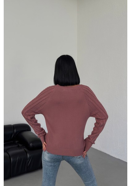 Kayık Yaka Düğme Detaylı Kadın Uzun Tarçın Triko Kazak fırsatları