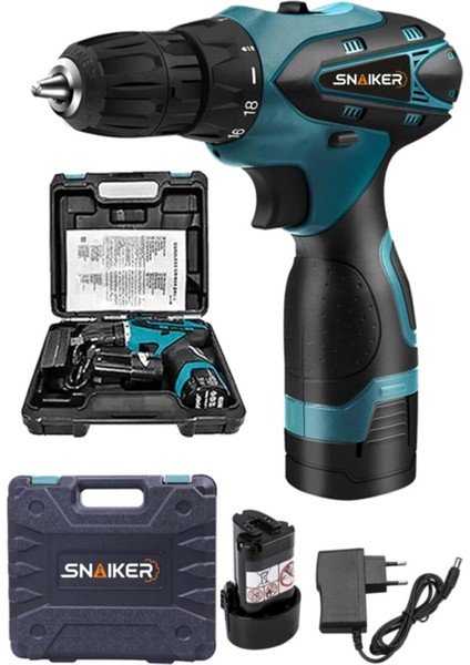 Alman Titan Series 32 V Sjs Çift Metal Şanzuman Çift Akülü Şarjlı Vidalama Matkap Mavi