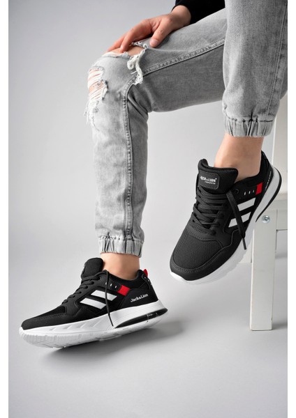 Pedro Triko Detaylı Rahat Siyah Beyaz Erkek Sneaker