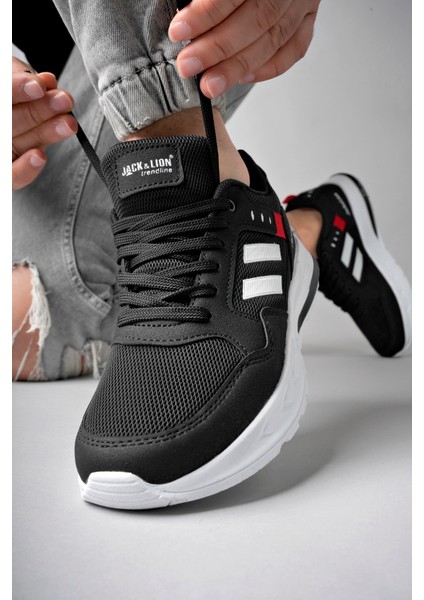 Pedro Triko Detaylı Rahat Siyah Beyaz Erkek Sneaker modelleri