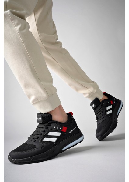 Günlük Triko Detaylı Rahat Siyah Erkek Sneaker
