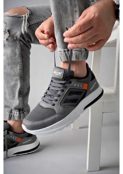 Pedro Triko Detaylı Rahat Füme Erkek Sneaker