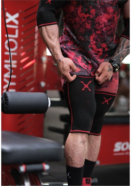 Dex Supports Lasting Energy Fitness Sporcu Bilekliği Dark Wrist Wraps+Sporcu Dizliği Knee Sleeve 2'li Paket