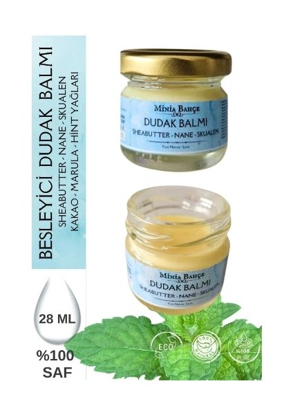 Dudak Koruyucu Balm, Naneli. %100 Saf ve Doğal