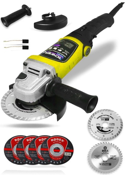 Tekno Trust Alman 3500 W Professional Sjs Çift Metal Şanzuman Avuç Içi Taşlama Makinesi Spiral Taşlama Sarı