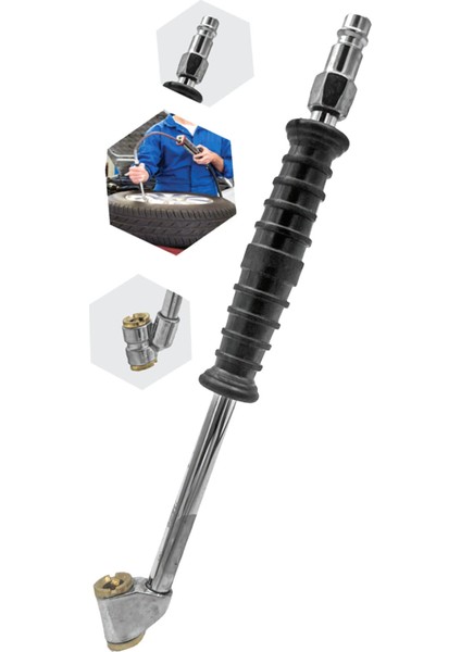 Tekno Trust 220 Psı Saatli Lastik Şişirme Hava Tabancası, Lastik Şişirme ,15MT Spiral Hava Hortumu, Recor Set