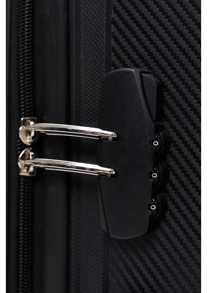 Premium Polipropilen Orta Boy Kırılmaz Valiz Siyah V303