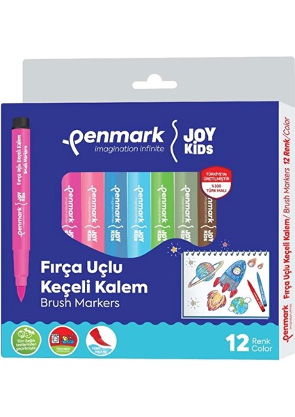 Süper Yıkanabilir Brush Uçlu Keçeli Kalem 12 Lı Set