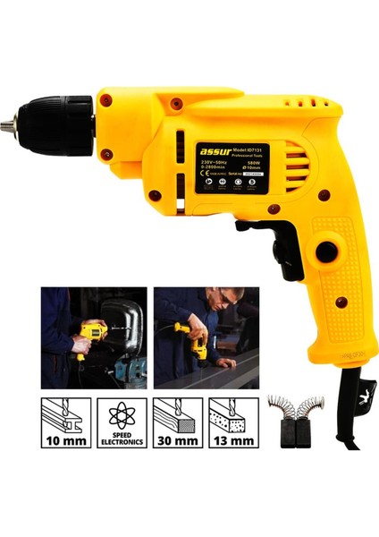 Tekno Trust Elektrikli Matkap 10MM Vidalama Sarı Renk M004-S1