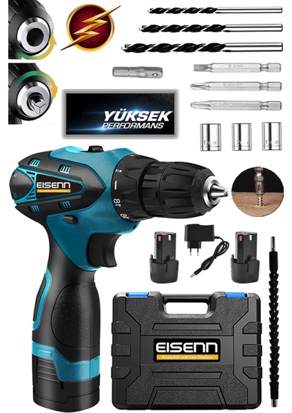 Tekno Trust Germany Technology Armt Master Steel 58 V 10 Ah Samsung Çift Akülü Vidalama Matkap Uç Set Hediyeli