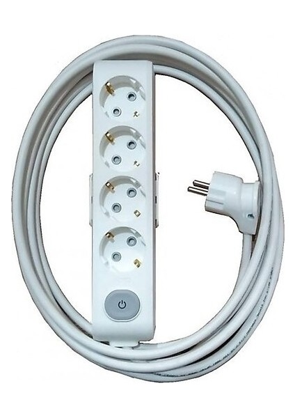 Multi-Let 4'lü Anahtarlı 4 Metre Topraklı Çocuk Korumalı Kablolu Grup Priz