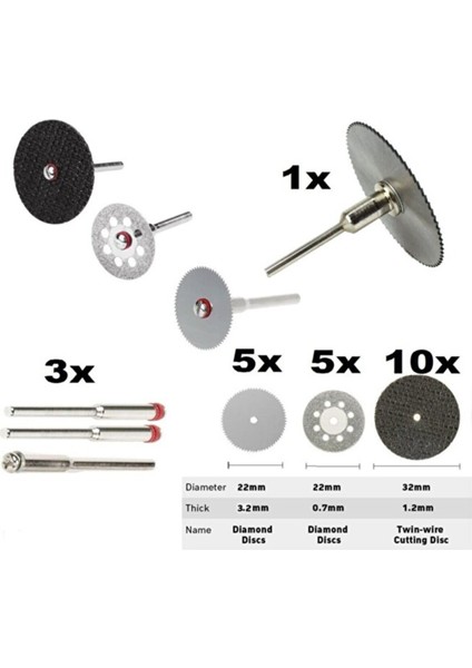 Tekno Trust Mini Grinder Vız Vız Için Kesici Aksesuar Seti Ahşap Metal Plastik Cam Kesme Mini Disk fiyatları