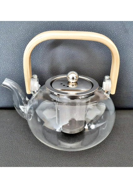 Ateşe Dayanıklı Çelik Süzgeçli Ahşap Saplı Lüx Cam Demlik 800ML-20812 indirimleri