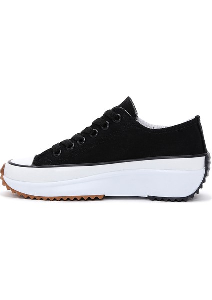 Kadın Siyah Kalın Tabanlı Spor Sneaker