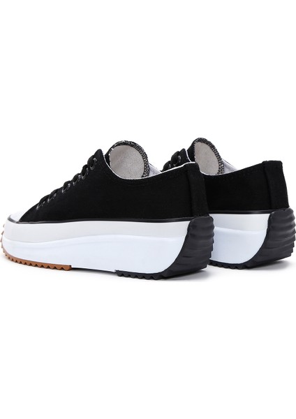 Kadın Siyah Kalın Tabanlı Spor Sneaker