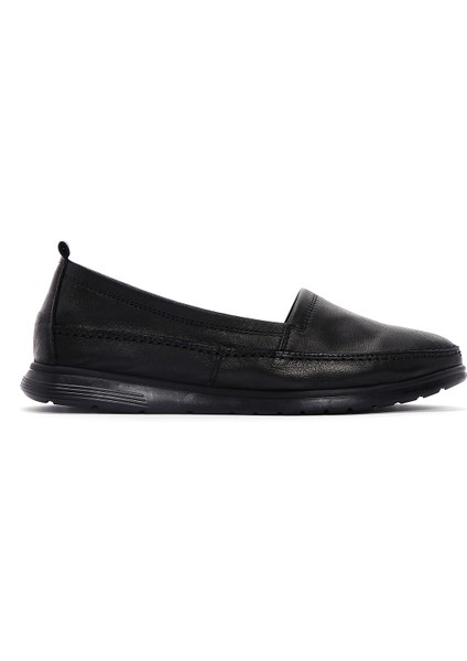 Kadın Siyah Deri Comfort Loafer
