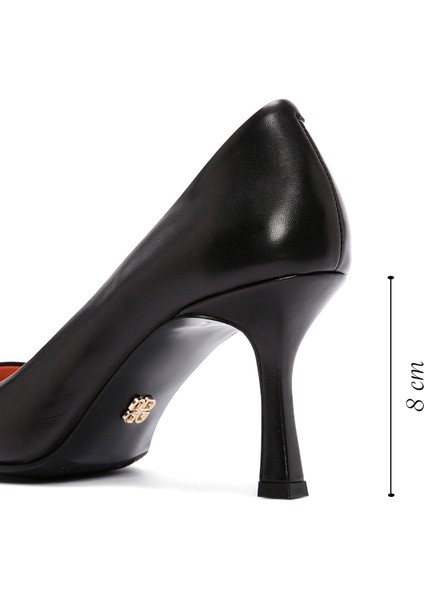 Flex Kadın Siyah Topuklu Deri Stiletto 24SFD260318 fırsatları