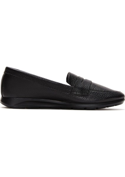 Kadın Siyah Deri Comfort Loafer