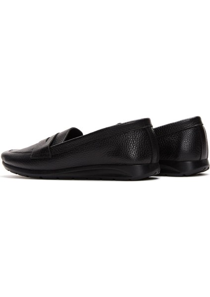 Kadın Siyah Deri Comfort Loafer