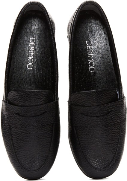 Kadın Siyah Deri Comfort Loafer