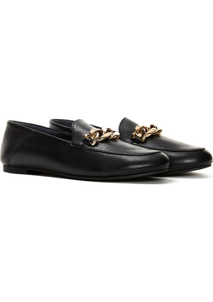 Kadın Siyah Deri Maskülen Loafer fiyatları