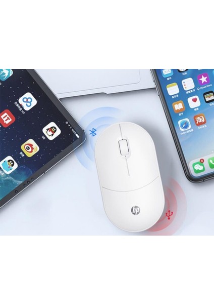 Tlm1 Çift Modlu 2,4ghz Kablosuz & Bluetooth V5.0 Sessiz Mouse Beyaz (Ramwhite Türkiye Garantili)