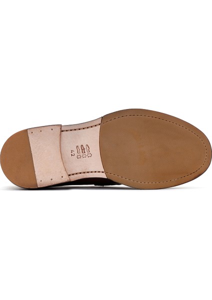 Erkek Kahverengi Deri Klasik Loafer