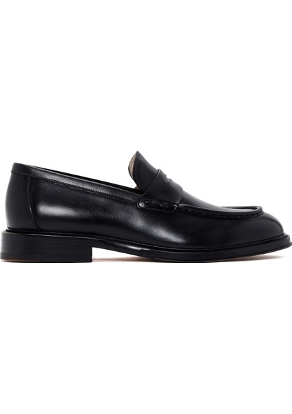Erkek Siyah Deri Klasik Loafer