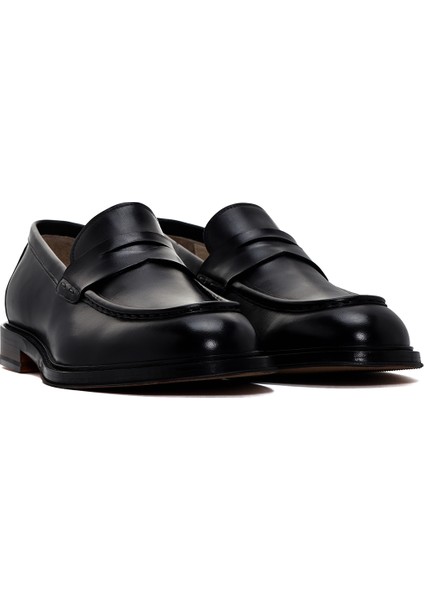 Erkek Siyah Deri Klasik Loafer