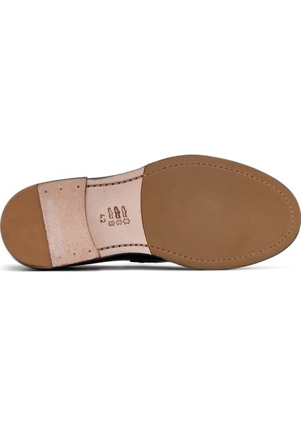 Erkek Siyah Deri Klasik Loafer