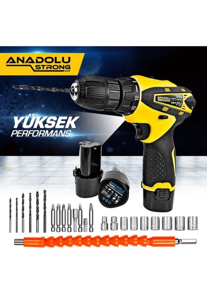 Tekno Trust ANS1062S 12V Çift Akülü Şarjlı Matkap Li-Ion Bataryalı 27 Parça fiyatları