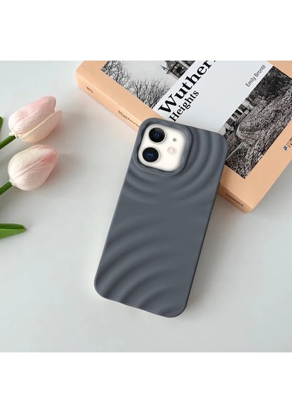 Apple iPhone 13 Uyumlu 3D Water Silikon Kılıf Gri