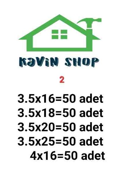 5 Çeşit Sunta Vidası 250 Adet