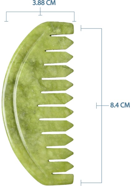 Yeşim Tarak Gua Sha Saç Ve Yüz Masajı Doğal Taş Masaj Aleti Sertifikalı