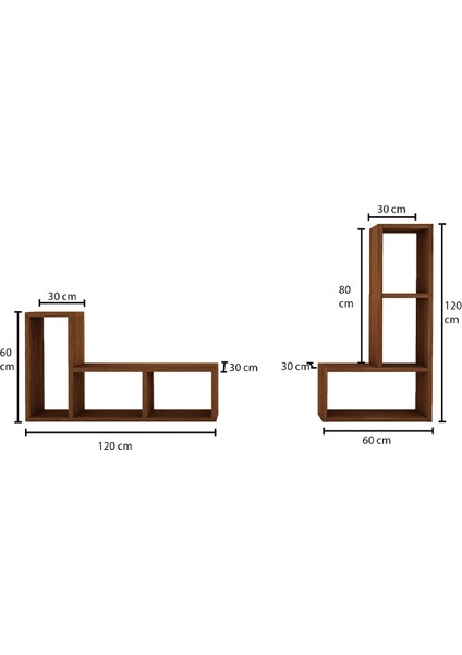 Woodwork Antalya Ağaç Tv Ünitesi Teak Renk 170X35 Puzzle Kitaplık Veya Konsol Olarak Kullanıma Uygundur