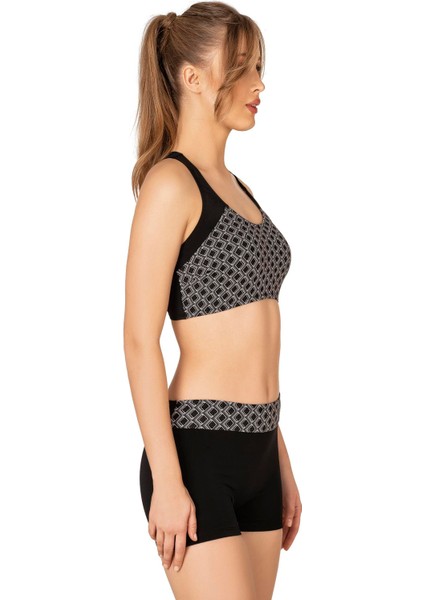 Kadın Şortlu Desenli Bikini Takımı modelleri