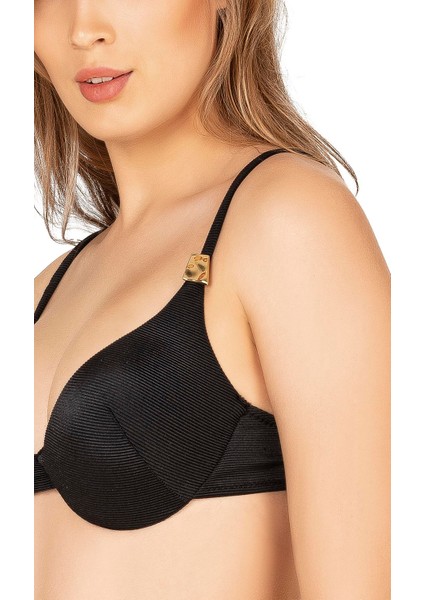 Kadın Yüksek Bel Aksesuarlı Fitilli Dokulu Bikini Takımı fiyatları