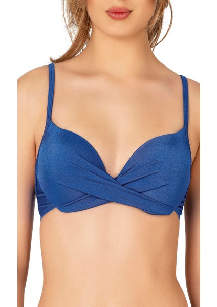 Kadın Düğüm Detaylı Destekli Mavi Bikini Takımı fiyatları