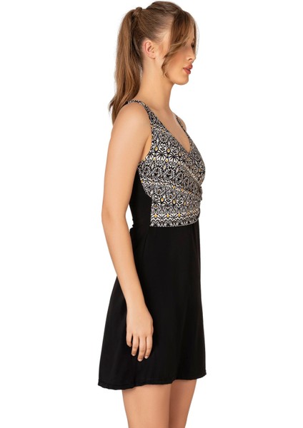 Kadın Kruvaze Detaylı Desenli Elbise Etekli Mayo fiyatları