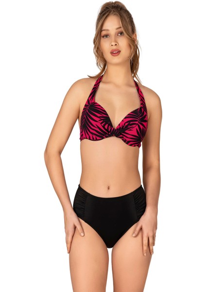 Kadın Yaprak Desenli Destekli Bikini Takımı