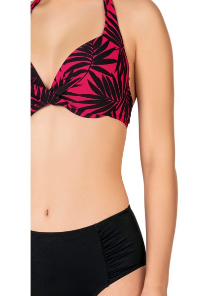 Kadın Yaprak Desenli Destekli Bikini Takımı